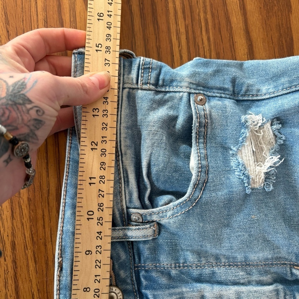 American Eagle Jeans Women Flared High Rise Distressed Stretch Denim Sz 6 - Picture 11 of 16